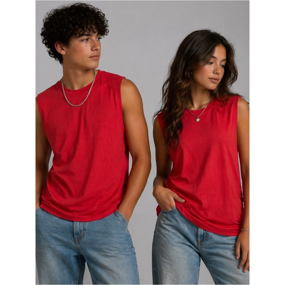 Fruit of the loom Youth Red Sleeveless Tank Top Size 14-16 Athletic Casual Tee